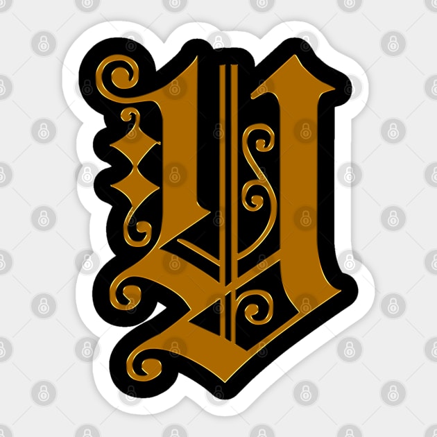 Golden Letter Y Sticker by The Black Panther